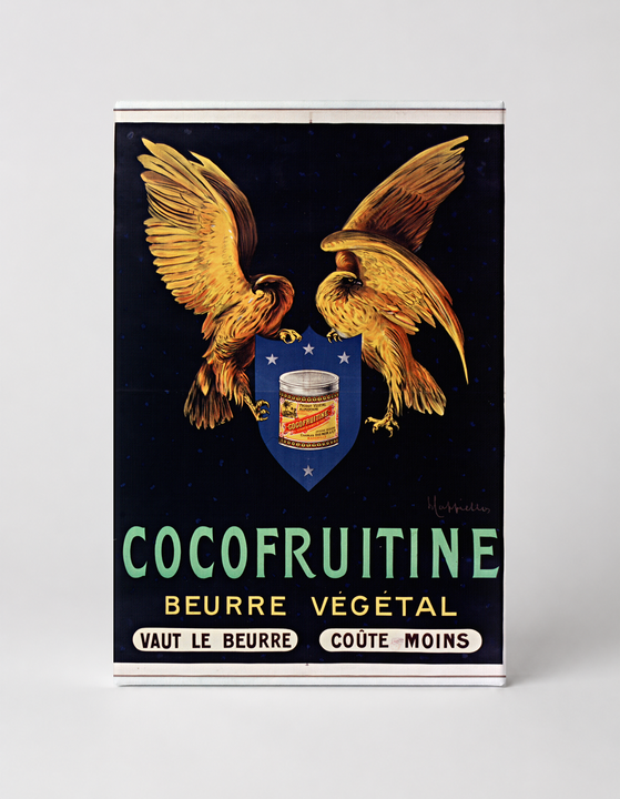 Cocofruitine Beurre Végétal 1900s - Vintage French Advertising Poster Canvas Wall Art
