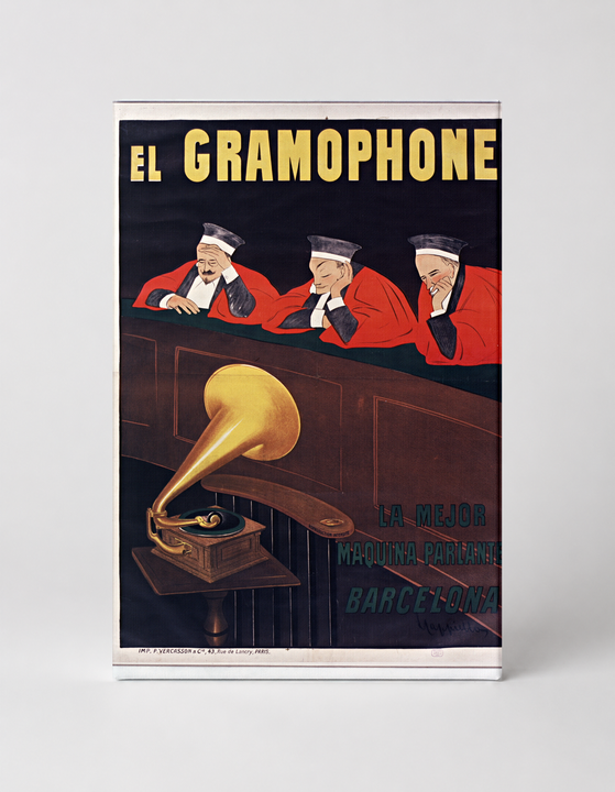 El Gramophone 1900s Barcelona - Vintage Advertising Poster Canvas Wall Art