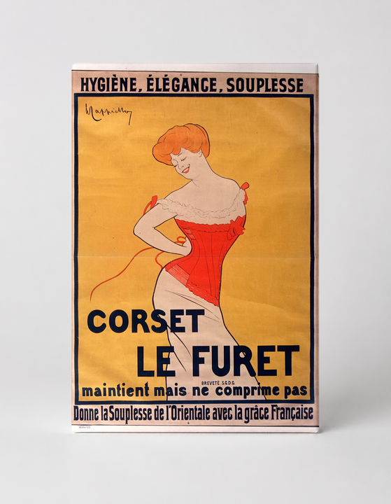 Corset Le Furet 1900s Belle Époque French Advertising Vintage Poster Wall Art