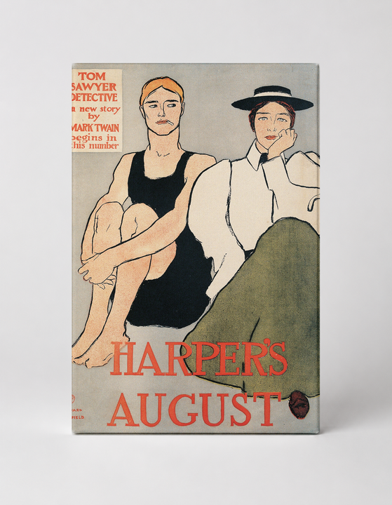 Harper's August 1896 - Vintage Magazine Cover Poster Canvas Wall Art