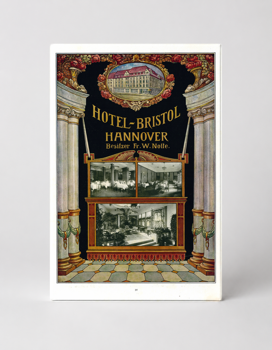 Hotel Bristol Hannover 1900s - Vintage German Travel Poster Canvas Wall Art