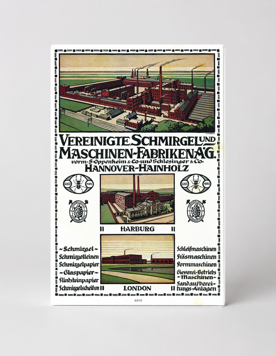 Vereinigte Schmirgel und Maschinen-Fabriken 1900s German Industrial Vintage Poster Wall Art