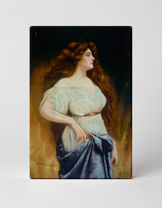 Flowing Red Hair Beauty 1900s – Victorian Belle Époque Vintage Poster Canvas Wall Art