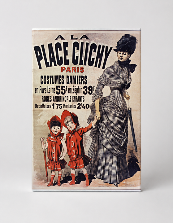 A La Place Clichy Paris 1890s - Belle Époque Vintage Fashion Poster Wall Art