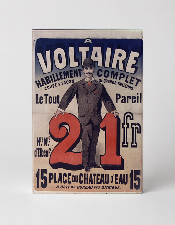 Voltaire Habillement Complet 1890s - French Fashion Vintage Poster Wall Art