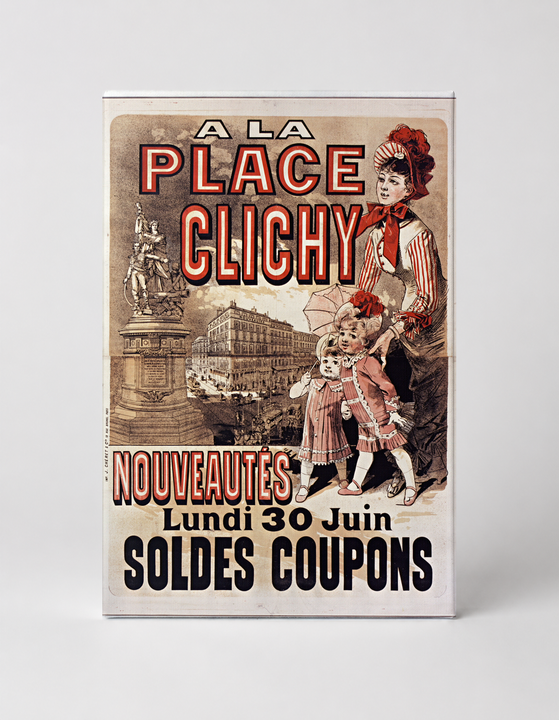 A La Place Clichy 1890s French Department Store Vintage Poster Wall Art