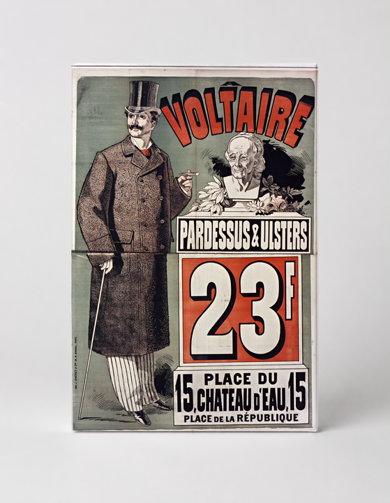 Voltaire Pardessus & Ulsters 1880s - Victorian Advertising Vintage Poster Wall Art