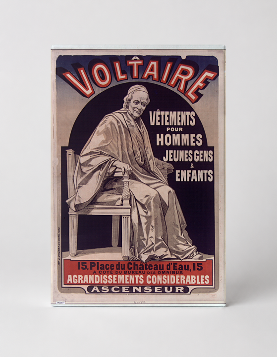 Voltaire Vêtements Pour Hommes 1890s - French Vintage Advertising Poster Wall Art