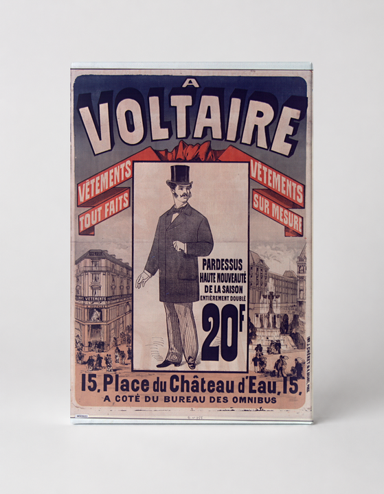 A Voltaire 1880s French Fashion Store Vintage Advertising Poster Wall Art