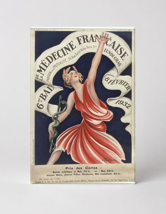 6e Bal de la Médecine Française 1932 - Art Deco Vintage Poster Wall Art