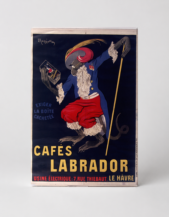 Cafés Labrador Vintage French Coffee Poster Canvas Wall Art