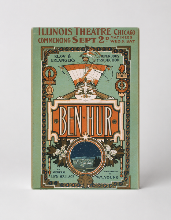 Ben-Hur Illinois Theatre 1899 - Victorian Theatre Vintage Poster Wall Art