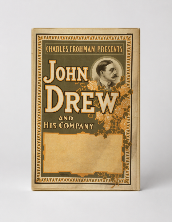 John Drew and His Company 1900s - Vintage Theatre Poster Canvas Wall Art
