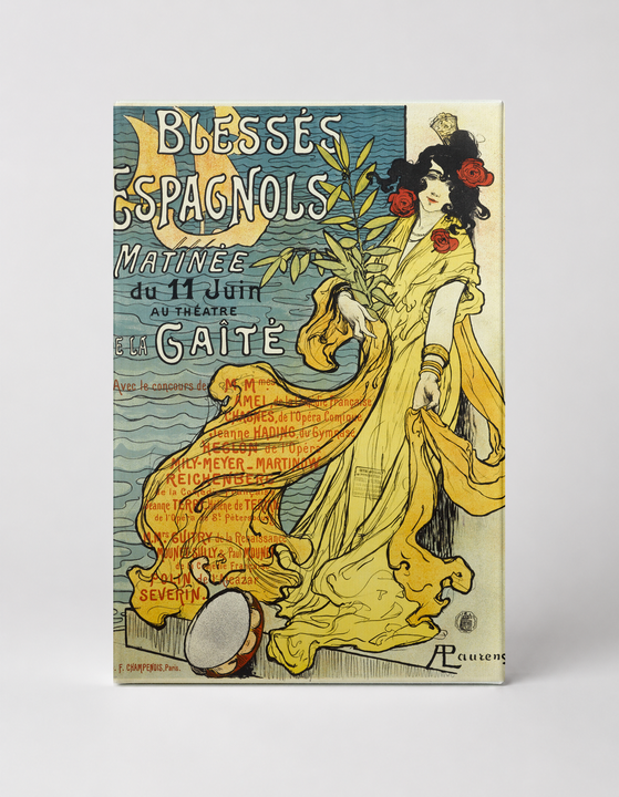 Blessés Espagnols 1898 - Art Nouveau French Theatre Vintage Poster Wall Art