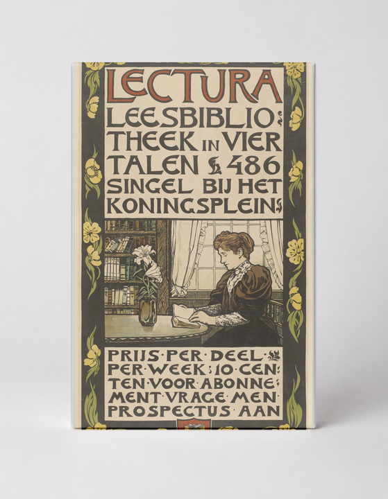 Lectura Leesbibliothek 1900s - Art Nouveau Dutch Library Vintage Poster Wall Art