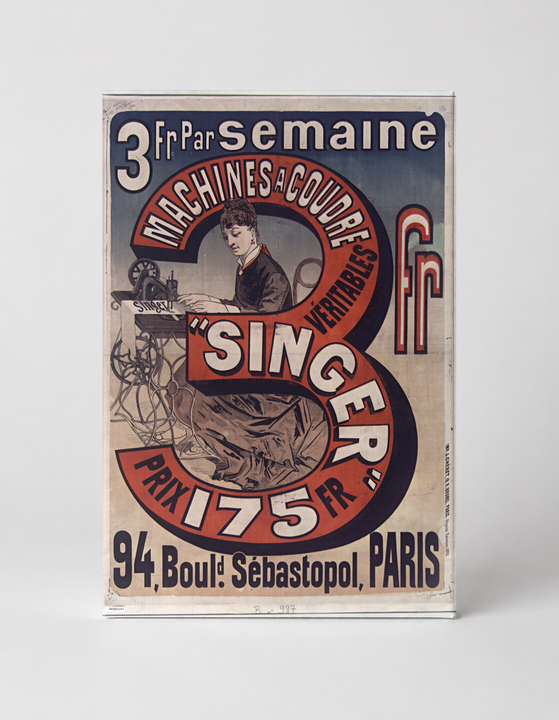Singer Sewing Machine 1890s French Vintage Advertising Poster Canvas Wall Art