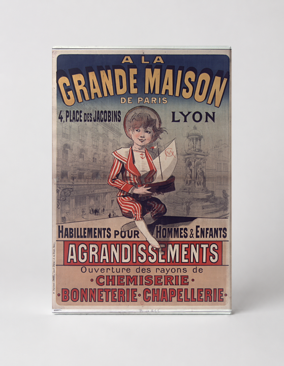 A La Grande Maison de Paris Lyon 1890s - Belle Époque Vintage Poster Wall Art