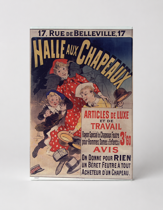 Halle aux Chapeaux 1890s French Hat Shop Vintage Poster Wall Art