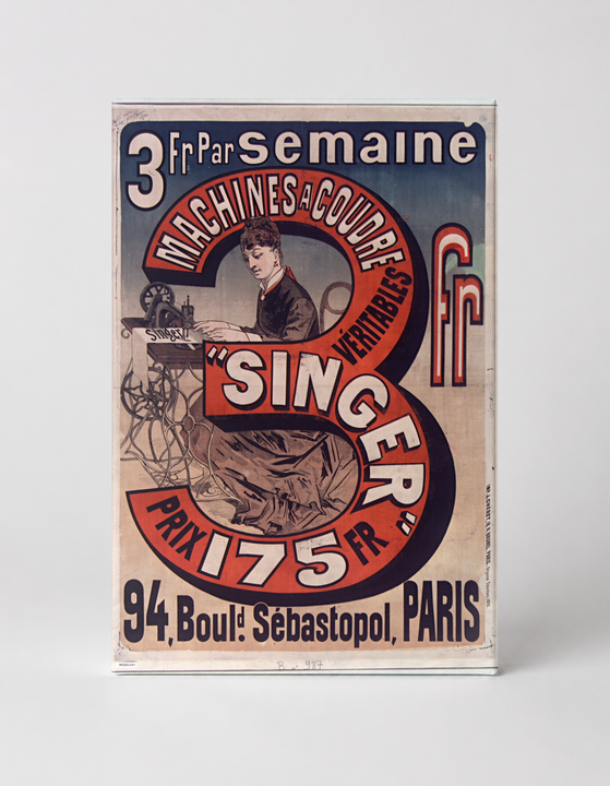 Singer Sewing Machines 1890s French Poster - Belle Epoque Vintage Wall Art