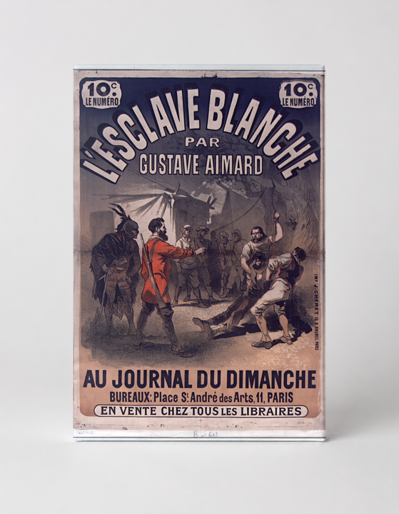 L'Esclave Blanche by Gustave Aimard 1880s - French Vintage Lithograph Poster Wall Art