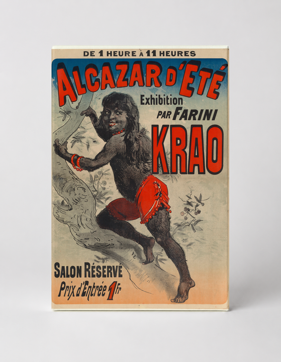 Alcazar d'Été Krao Exhibition by Farini 1880s - Vintage Circus Sideshow Poster Wall Art
