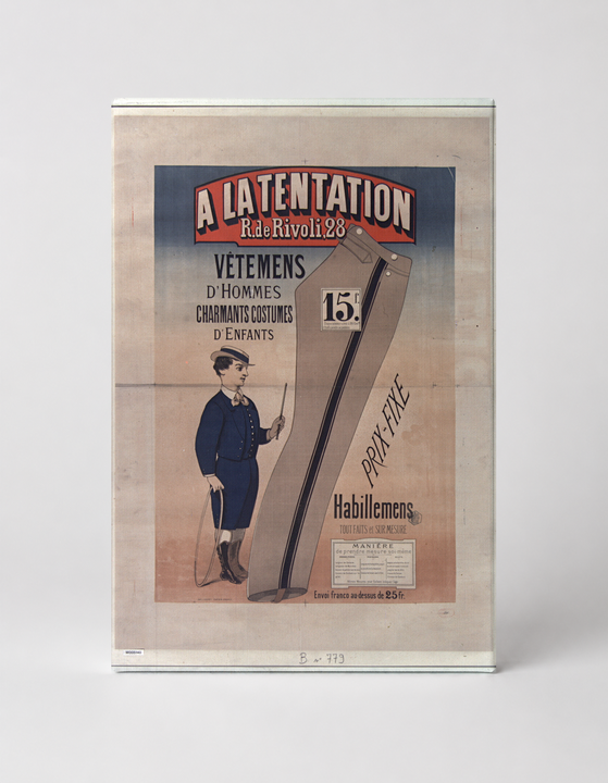 A La Tentation 1880s French Clothing Store Vintage Poster Wall Art