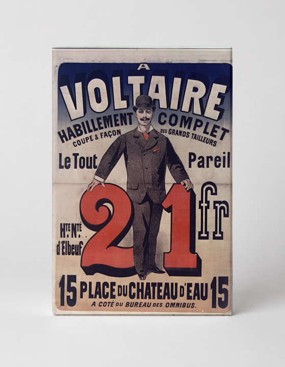 Voltaire Habillement Complet 1890s - French Fashion Vintage Poster Wall Art