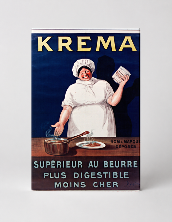 Krema Superior to Butter 1900s - French Vintage Advertising Poster Wall Art