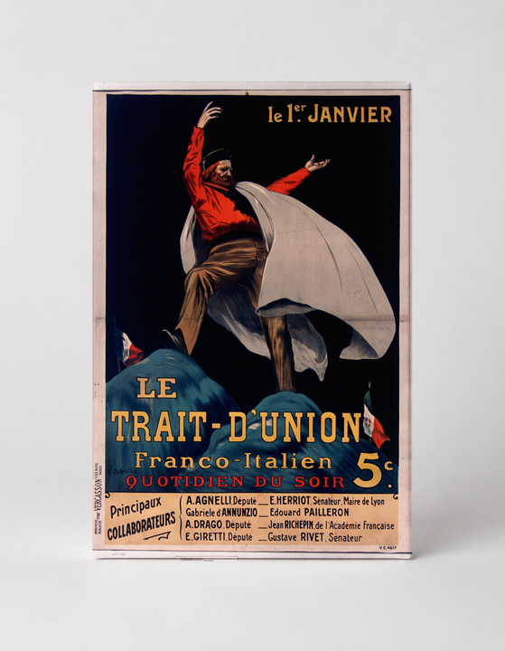 Le Trait-D'Union Franco-Italien 1900 - Belle Époque Vintage Poster Wall Art
