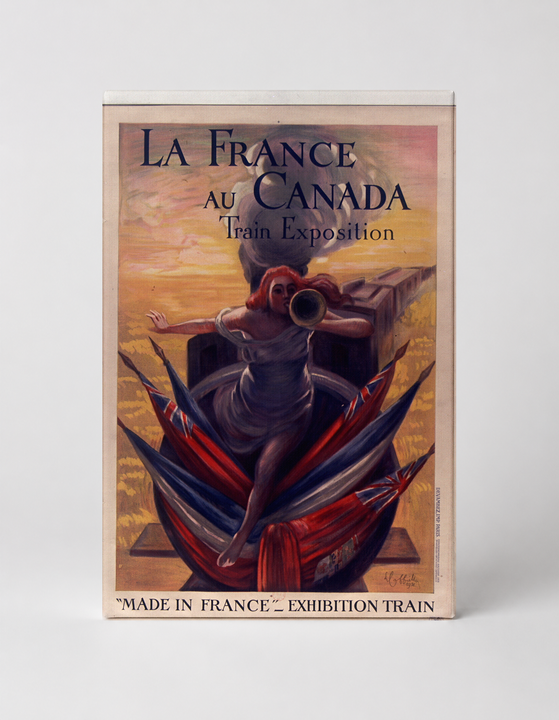 La France au Canada Train Exposition 1920s - Vintage Travel Poster Canvas Wall Art