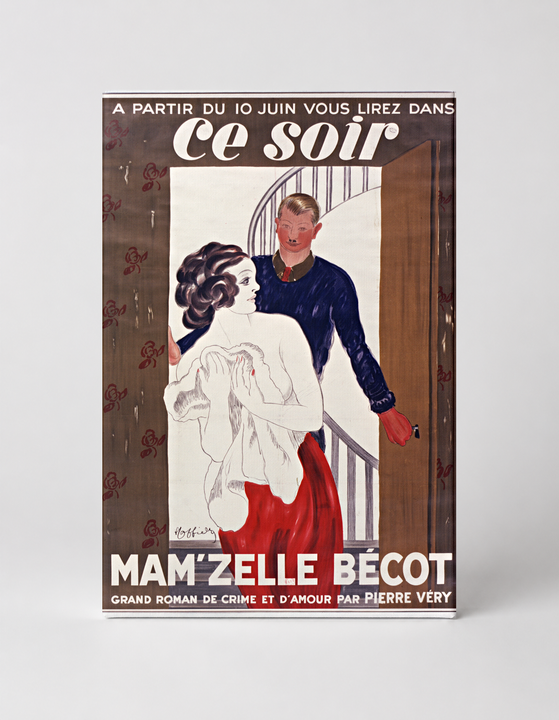 Mam'zelle Bécot 1930s French Crime Novel Vintage Poster Wall Art