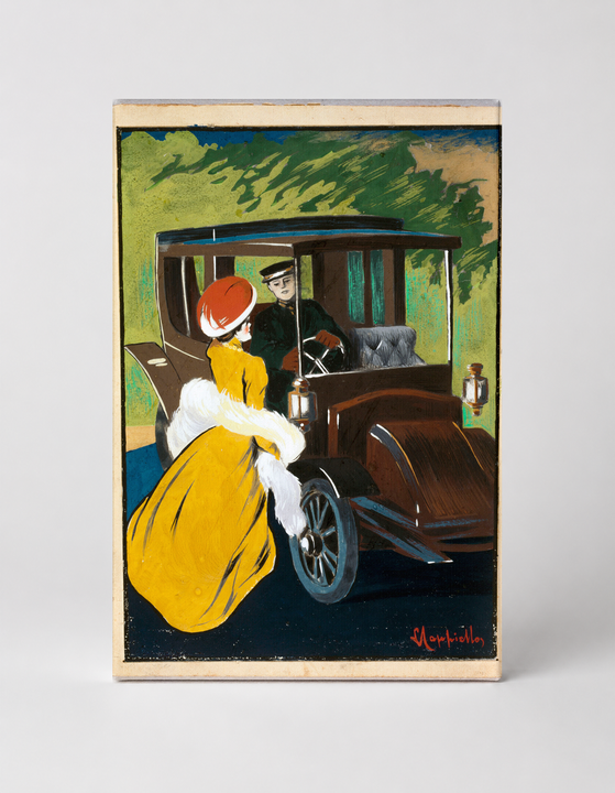 Elegant Lady & Chauffeur 1900s Belle Époque Vintage Poster Canvas Wall Art