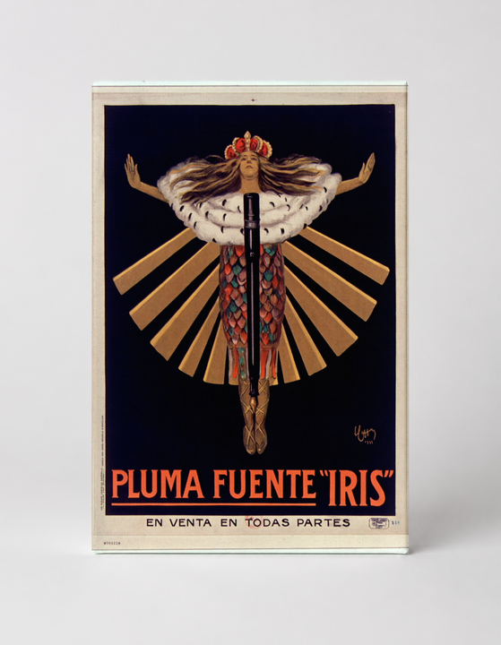 Pluma Fuente Iris Vintage Pen Advertisement Poster Canvas Wall Art