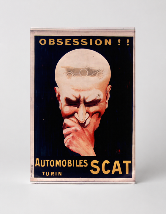 Obsession Automobiles SCAT Turin - Vintage Car Advertising Poster Wall Art