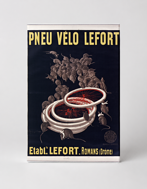 Pneu Vélo Lefort 1900s - Vintage French Bicycle Tyre Advertising Poster Wall Art