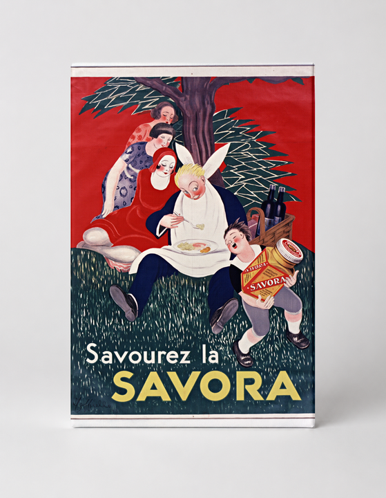 Savourez la Savora 1920s French Mustard Ad - Vintage Art Deco Poster Wall Art