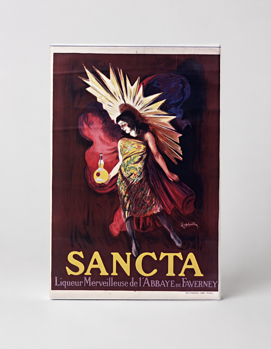 Sancta Liqueur de l'Abbaye de Faverney - Art Nouveau Vintage Poster Wall Art