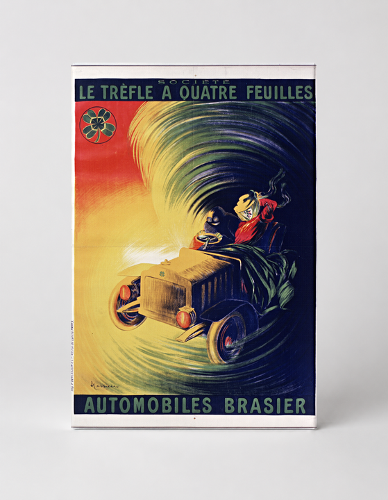 Le Trèfle à Quatre Feuilles Automobiles Brasier 1905 - Vintage French Car Poster Wall Art