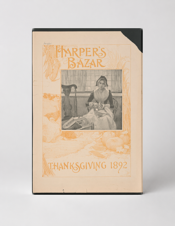 Harper's Bazar Thanksgiving 1892 - Victorian Magazine Cover Vintage Poster Wall Art
