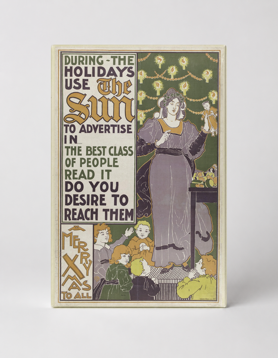 The Sun Holiday Advertising 1890s - Victorian Vintage Poster Canvas Wall Art