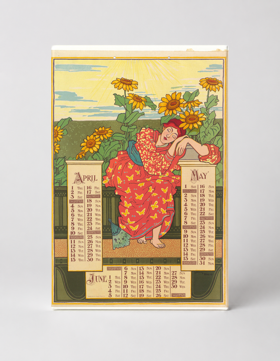 Spring Calendar 1896 - Art Nouveau Vintage Poster Canvas Wall Art