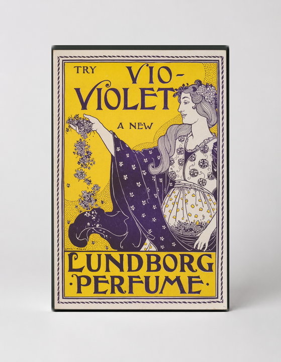 Vio-Violet Lundborg Perfume 1890s - Art Nouveau Vintage Poster Wall Art