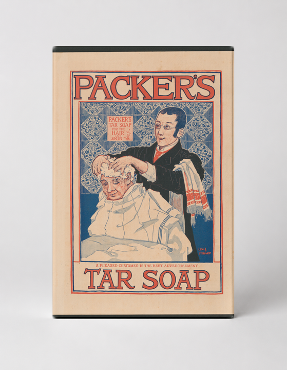 Packer's Tar Soap 1900s Vintage Barbershop Advertising Poster Canvas Wall Art