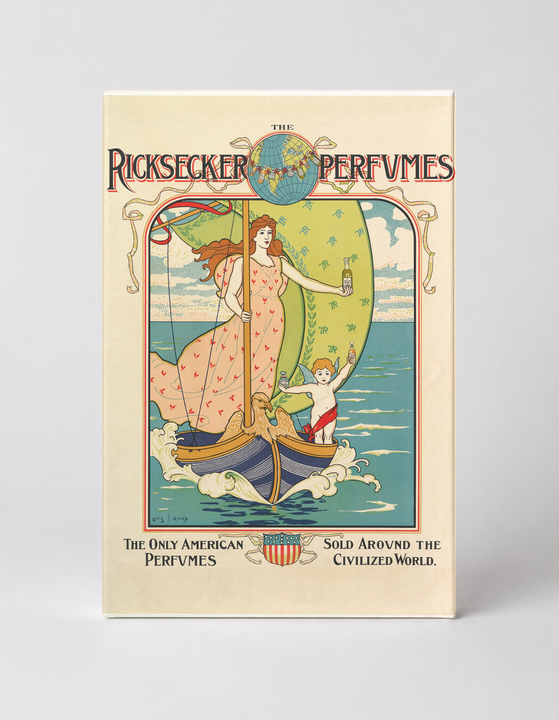 Ricksecker Perfumes Vintage Advertising Poster - Art Nouveau Canvas Wall Art