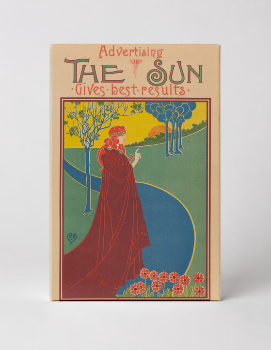 Advertising in The Sun Gives Best Results 1890s - Art Nouveau Vintage Poster Wall Art