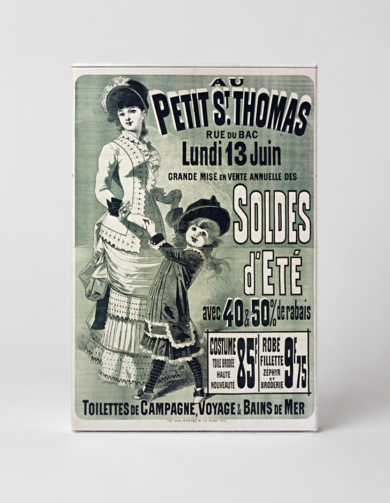 Au Petit St. Thomas Summer Sale 1880s - Belle Époque Vintage Poster Wall Art