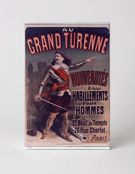 Au Grand Turenne 1890s French Menswear Vintage Poster Canvas Wall Art
