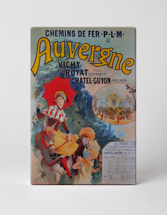 Auvergne Vichy Royat 1890s French Railway Travel Vintage Poster Canvas Wall Art
