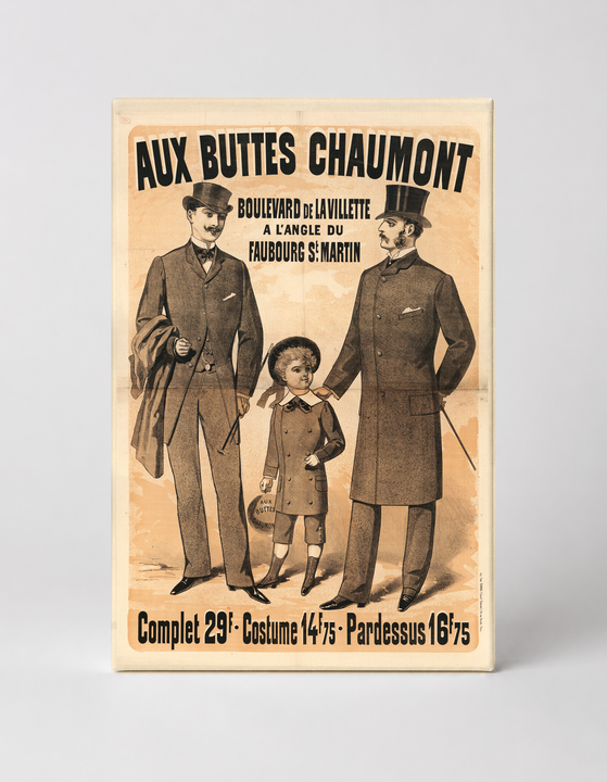 Aux Buttes Chaumont 1880s French Fashion - Vintage Lithograph Poster Wall Art