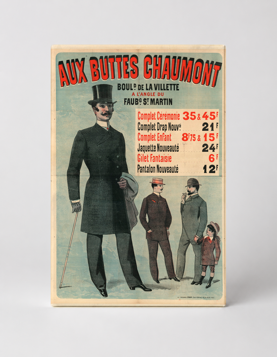 Aux Buttes Chaumont 1890s French Fashion - Vintage Lithograph Poster Wall Art
